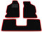 Fußmatten kompatibel mit Peugeot 106 1996-2003 - hinten vereint, roter Rand, maßgeschneiderte Automatten Set, Velours, Autoteppich