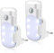 Hiboom 2 Multifunktion LED Nachtlichter mit EU Stecker Nachtleuchte mit Bewegungsmelder Akku Stromausfall Licht Abnehmbare Notfall Taschenlampen Sicherheitslampe mit Dämmerungssensor für Treppe Flur