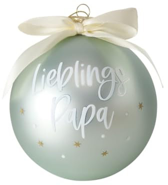 XL Weihnachtskugel 10cm Lieblings Papa b716 hellgrün Glaskugel Weihnachtskugeln Geschenk b716 Pastellgrün Glas Kugel Lieblingspapa Geschenk Weihnachten