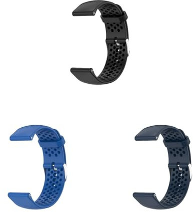 3 Stück Sport Armband Kompatibel mit Polar Pacer Armbänder für Damen Herren, Atmungsaktives Sportbänder Weiches Silikon Ersatz Armband für Polar Pacer/Pacer Pro Smartwatch, Schwarz+Blau+Dunkelblau