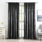 Bujasso Black Crushed Velvet Pencil Pleat Room Darkening Window Curtain Panels 90 inches Long Microfiber Lining 70% Blackout Window Drapes for Bedroom LivingRoom Set of 2 Panels W66 x L90 Black