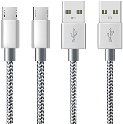 [2-Pack 3FT/1M],Charging Cable,Android Charger Cord,High Speed Nylon Braided,Fast Micro USB Charger,Compatible with Samsung S7/S6/S5, Sony, Huawei, Nexus, LG, PS4, HTC and More (1M)