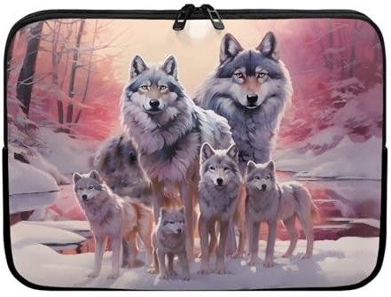 UOIMAG Wolf Laptop-Hülle Schutzhülle Schutzabdeckung schlank stoßfest gepolsterte Abdeckungstasche kompatibel mit 10-Zoll-Notebook