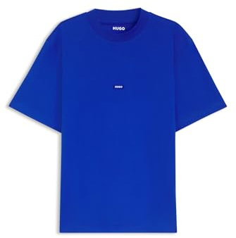 HUGO Herren Nieros T-Shirt aus Baumwoll-Jersey mit Logo-Badge