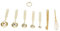 Stainless Steel Stackable Multifunction Measuring Spoons Set with Leveler Eggbeater for Baking Kitchen (Gold)