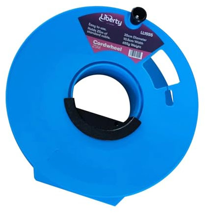 Liberty Leisure Cord Wheel - Cable Tidy Box & Organiser for Caravans, Motorhomes, Campervan Accessories UK - Electric Hook Up Cable Reel - Black Extension Lead Storage Solution
