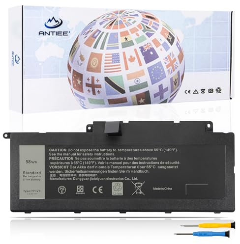 ANTIEE 58WH F7HVR Laptop Battery for Dell Inspiron 15 7537 Insprion 17 7737 7746 P24E P24E001 P24E002 P36F P36F001 62VNH 89JW7 Y1FGD G4YJM T2T3J 451-BBEN 451-BBEO Notebook 14.8V