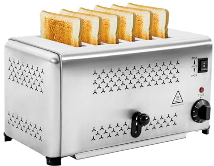Brotbackmaschine 2400W 6-Scheiben-Brotbackmaschine,3 Toastmodi (2, 4 oder 6 Scheiben),Brotbackautomat fünf Zeitoptionen Um Den Gewünschten Toastgrad Zu Erreichen