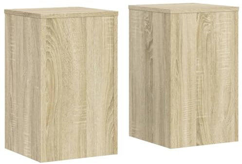 vidaXL Supports pour plantes 2 pcs chêne sonoma bois d'ingénierie, support de fleurs, support de pot, support pour plantes d'intérieur