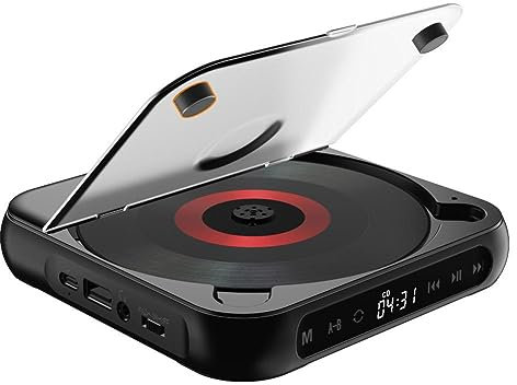 Portable Player Bluetooth Speaker LED Screen Personal Stereo Music Vintage for Home Car Gift Album Player