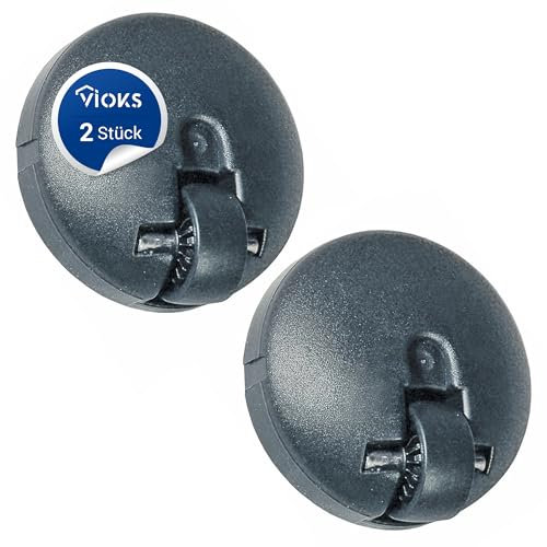 VIOKS 2X Laufrolle Rad Rädchen Schwarz 67 mm Ersatz für Bosch Siеmens 027606 00027606 09930967 Quelle 09930967 - Lenkrolle Rolle Vorne mit Stahlachse für Bodenstaubsauger Staubsauger