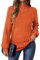 Zeagoo Rollkragen Pullover Damen Elegant Strickpullover Herbst Winter Langarm Pulli Grobstrick Hochkragen Sweatshirt Orange M