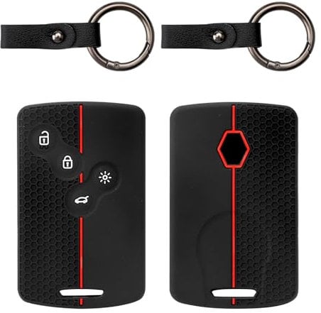 VOSSOT 2er Set Autoschlüssel Hülle kompatibel mit Renault,Autoschlüssel Hülle Renault für Renault Clio,Scenic,Megane,Duster, Sandero,Captur,Twingo,Silikon Schlüsselhülle Kompatibel mit Renault