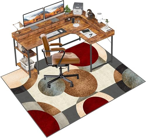 Fzamudng Unterlage Schreibtischstuhl Bürostuhl Matte 70 x 120 cm Bodenschutzmatte Gaming Teppich Bodenschutz Bürostuhl Teppichschoner für Parkett Laminat Hartböden und Teppichboden