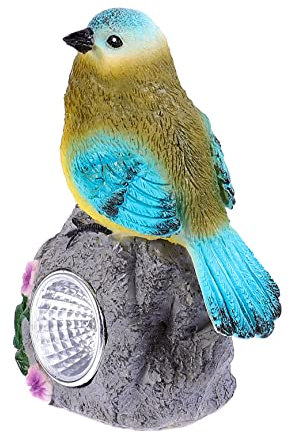YARNOW Solarbetriebene Miniatur-vogel-gartenlampe Aus Resin Wetterfest Led Licht Dekorative Solarlampe Für Außenbereich Energiesparende Solarleuchte Für Garten Und Heimdeko