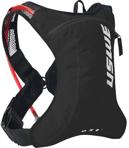 USWE Race 2.0, ultraleichter Trinkrucksack mit 2,0 l Wasserblase, auslaufsichere Packung für Kies, MTB, Laufen, Wandern, Radfahren, Camping, Radfahren für Männer, Frauen (Schwarz, 2 L)
