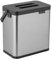 WENKO Abfallsammler Mod Colin flexibler Mülleimer mit Griff freistehend hängend Edelstahl Anti-Fingerprint 3l 20,5x21x12,5cm Silber matt Schwarz