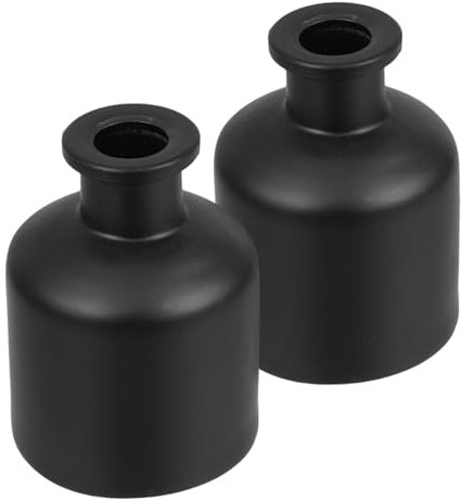 SOPOTUTU 2pièces Bouteille Diffuseur Verre Rechargeable Flacon Cylindrique pour Huiles Essentielles Et Parfums pour Maison Et Bureau Élégant Et Pratique