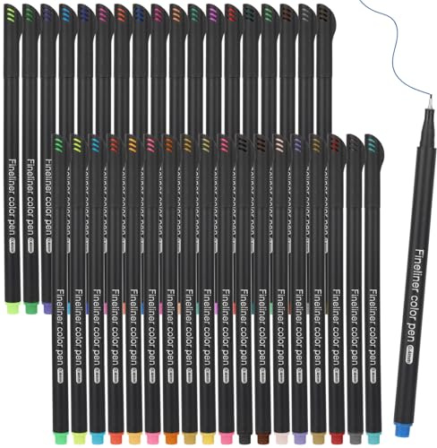 MOTIBACK 36 Farben Fineliner Set – 0.4mm Feine Filzstifte, Wasserdichte Pigment Fineliner für Präzisionszeichnen, Kalligraphie, Manga, Skizzen & Schreiben