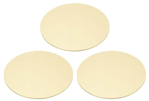 PATIKIL 3 Pcs Láminas De Metal Para Grabado, 90mm Redondas, Placas De Metal Redondas Para Grabado laser, Etiquetas De Identificación, Hacer Llaveros, 1.2mm De Grosor, Tono Latón