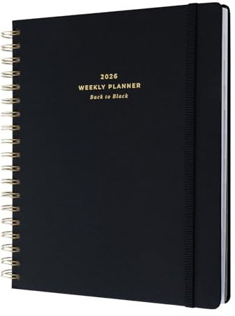 Kokonote Agenda 2026 Settimanale Olympia Back to Black - Agenda 2026 Rivestita in Tessuto 16,5 x 20 cm: Copertina Rigida, 2 Segnalibri e Stickers | Planner e agende: Universitaria e lavoro (17 mesi)