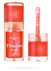 Pupa Gloss Pleasure Lip Oil, Elisir per Labbra Extra Nutriente, Finish Lucido Effetto 3D - Disponibile in 4 Varianti di Colore e Trattamento (003 Yummy Strawberry, Aroma Fragola)