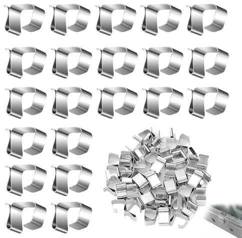 50 Stk Dachrinnenhalter,Dachrinnenhaken für Lichterketten,Metall Licht Haken Clip,Edelstahl Weihnachtslicht Clips,Befestigung Dachrinne Urlaubslichter für Outdoor Gartendekoration und Weihnachten Deko