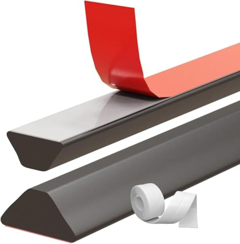 Striscia di tenuta impermeabile in silicone per doccia, flessibile, nera, 100 cm, previene perdite d'acqua per ambienti umidi, vasche da bagno e porte