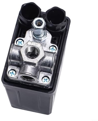 Pressostato di ricambio per compressore d'aria; dispone di quattro porte femmina e funziona in modo efficiente su una gamma di tensione fino a 240 V