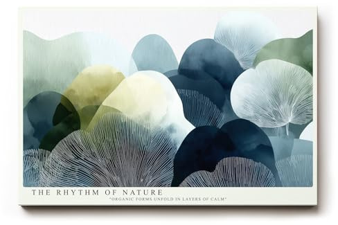 Paul Sinus Wandbild 120x80cm The Rhythm of Nature – abstrakte organische Formen in Grün- und Blautönen symbolisieren Harmonie und natürliche Balance