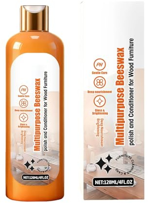 Wood Stain Conditioner – 120 ml Long Lasting Gloss Cleaner – Wood Restorer with Polishing for Furniture – for Cabinets, Tables Drawers, Chopping Boards, Blocks