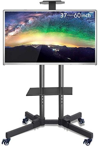Support de télévision Portable, Chariot de Support de télévision Mobile pour 37-60 Pouces avec Support de Roue, Support de Base de télévision réglable en Hauteur, Support de Table de télévision