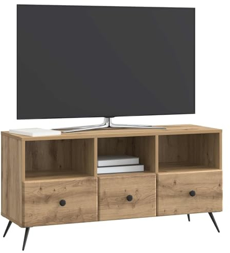 vidaXL TV-Schränk Artisan-Eiche 102 x 34,5 x 50 cm Holzwerkstoff, Wohnzimmer, Großer Stauraum Entertainment-Einheit, Moderner Stil Medenkonsole, Praktische Möbel zur Home-Organisation
