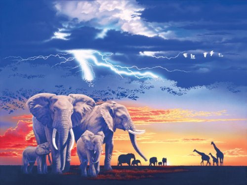 Puzzle 100 Teile XXL - Elefantenfamilie