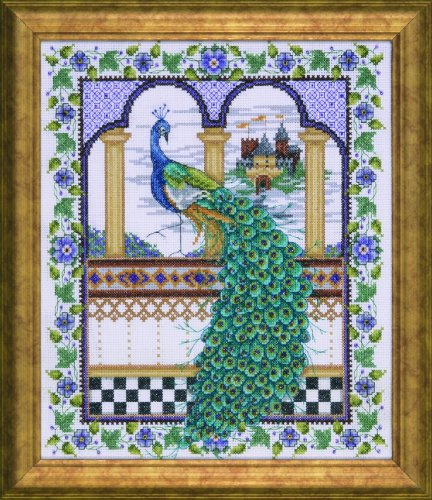 Design Works Peacock Cross Stitch Kit, Multi-Colour