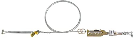 3M DBI-SALA Sayfline 7602100 Horizontal Lifeline System, 100-Foot Cable with Wedgegrip Termination, Turnbuckle Tensioner, Energy Absorber, Silver