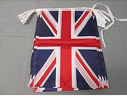 AZ FLAG - Guirlande Drapeau Royaume-Uni - 12 Mètres Avec 20 Drapeaux Anglais - Uk - Grande Bretagne De 45x30 cm - Fanions 100% Polyester - 200g
