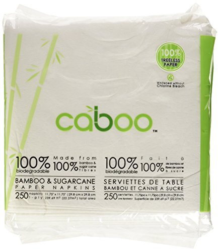 Caboo Tree Free Napkins, 1 Pack of 250, Sustainable & Disposable Kitchen Napkins