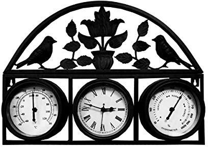 CHARLES BENTLEY Rutland Triple Face Wall Clock, Black 44x66x5cm, Cream