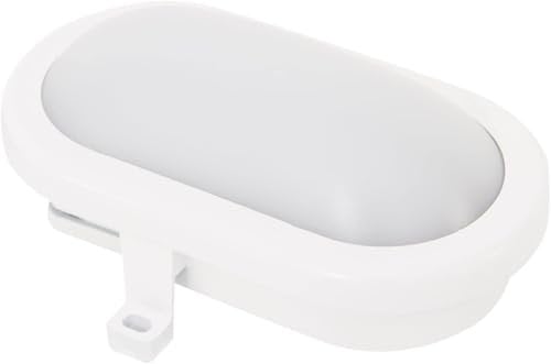 REV Kellerlampe - Feuchtraumleuchte LED oval (10W, 800lm, IP44), einsetzbar als Decken- oder Wandlampe, Feuchtraumlampe, weiß