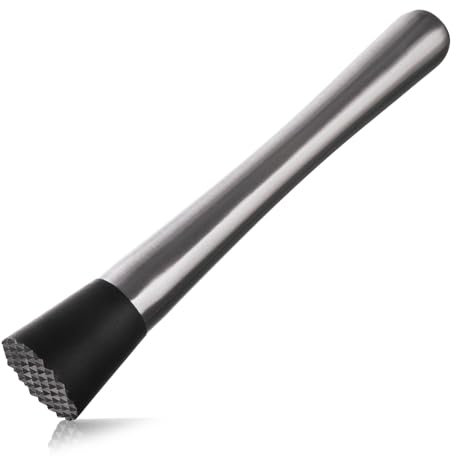 Vacu Vin Cocktail Muddler, Silicone, Silver,20cm
