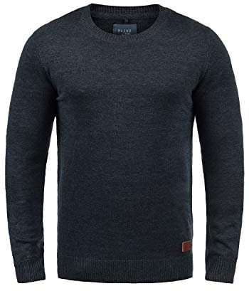 Blend BHLars Herren Strickpullover Feinstrick Pullover mit Rundhals-Ausschnitt Baumwollmischung Regular fit, Größe:2XL, Farbe:Navy (70230)