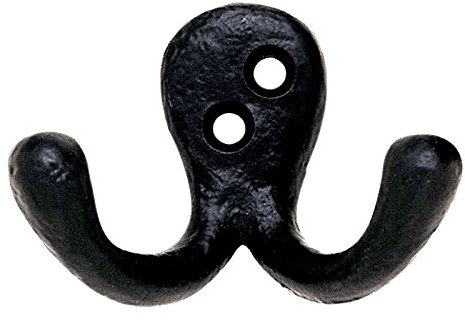 Euroart Black Antique Double Coat/Robe Hook Ideal for Homes, Offices, or Commercial Spaces.
