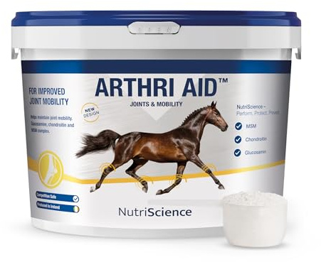 Nutriscience ArthriAid Joint Supplements for Horses Glucosamine, Chondroitin, MSM & HA Supplement Aids joint Lubrication - Improves Joint Health & Mobility (3kg Powder)
