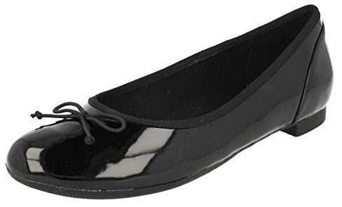 Clarks Women's Couture Bloom Ballet Flats, Black Black Patent, 4 UK