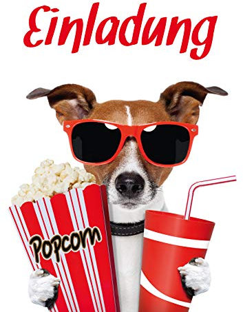 EDITION COLIBRI 10 Einladungskarten Kino: Geburtstagseinladungen für Mädchen und Jungen, Kino-Einladungskarten, Kindergeburtstag im Kino (10700)