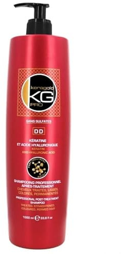 Keragold Pro Shampoo ohne Sulfate mit Keratin & Hyaluronsäure – DD Keratin – 1000 ml (1 Liter)