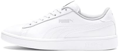 PUMA Unisex Smash v2 L Jr Sneaker, White White, 39 EU