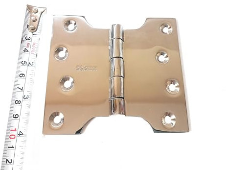 Barn Tür Scharniere edelstahl Parlament Scharniere (breit Überwurf) nicht entfernbare Pin, 10,2 x 10,2 cm hochglanzpoliert, hgs-404025–32, schwere Pflicht Haustür Scharniere (inswing & outswing Türen)