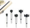 NORTOOLS TCT Forstner Drill Bits Set 5 PCS High Carbon Steel Flat-wing Drills with Carbide Tip Boring Hole Saw Cutter Set for Wood PVC Board Plastic Plate Board Door Hinge Holes 15 20 25 30 35 mm